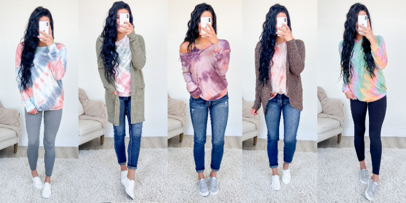 Charcoal Tie-Dye Leggings Spring Outfits (1 ideas & outfits