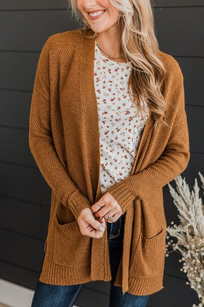 Cozy As Can Be Knit Cardigan- Amber