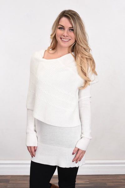 Wrapped Up In You Sweater ~ White – The Pulse Boutique