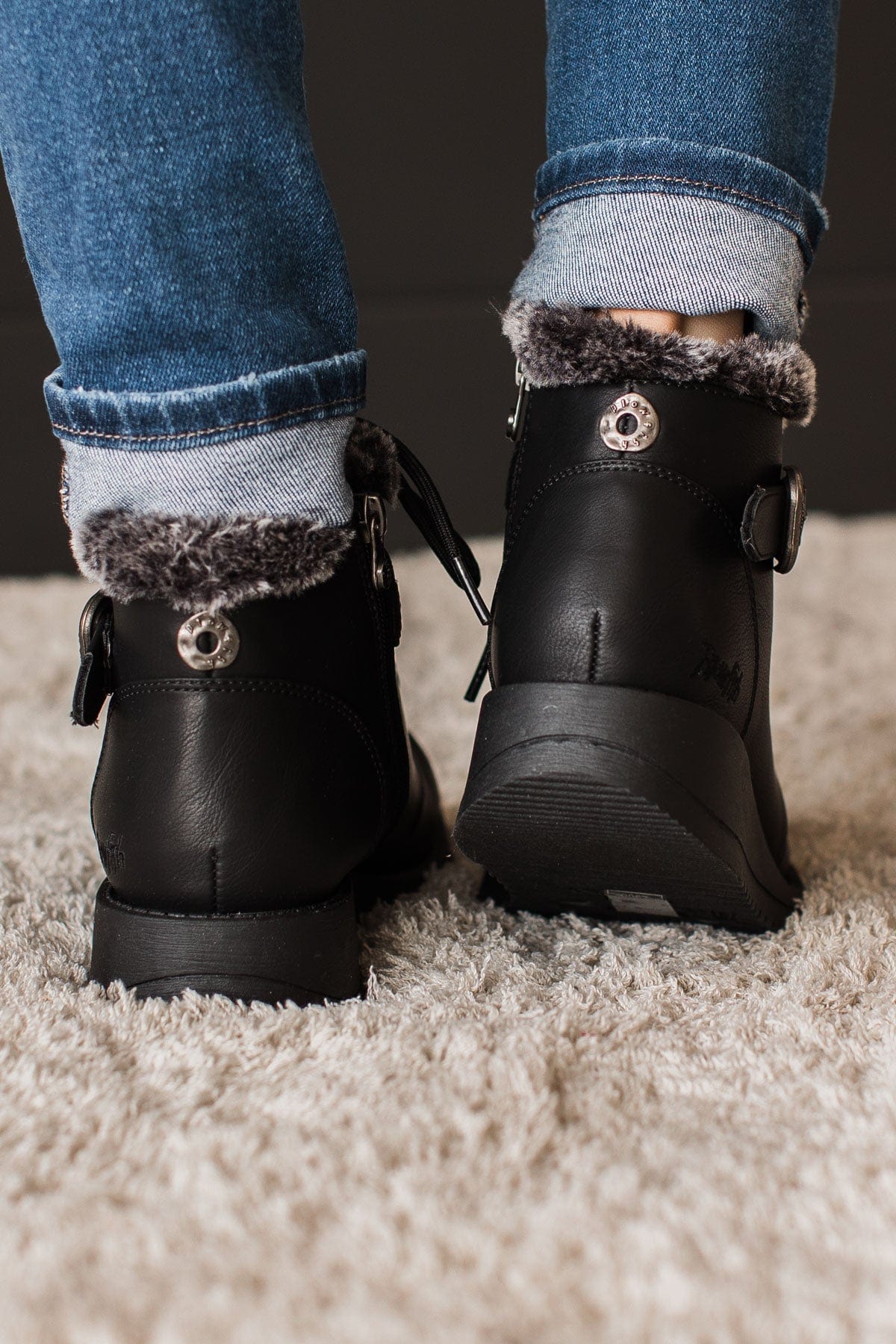 Blowfish fur lined top booties