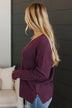 Here Together V-Neck Sweater- Dark Plum