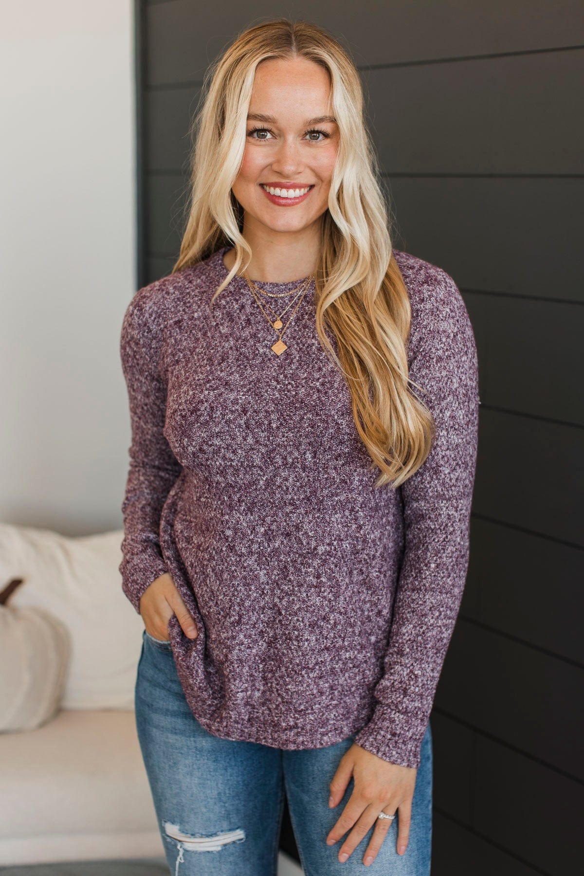 Runway Beauty Knit Sweater- Purple