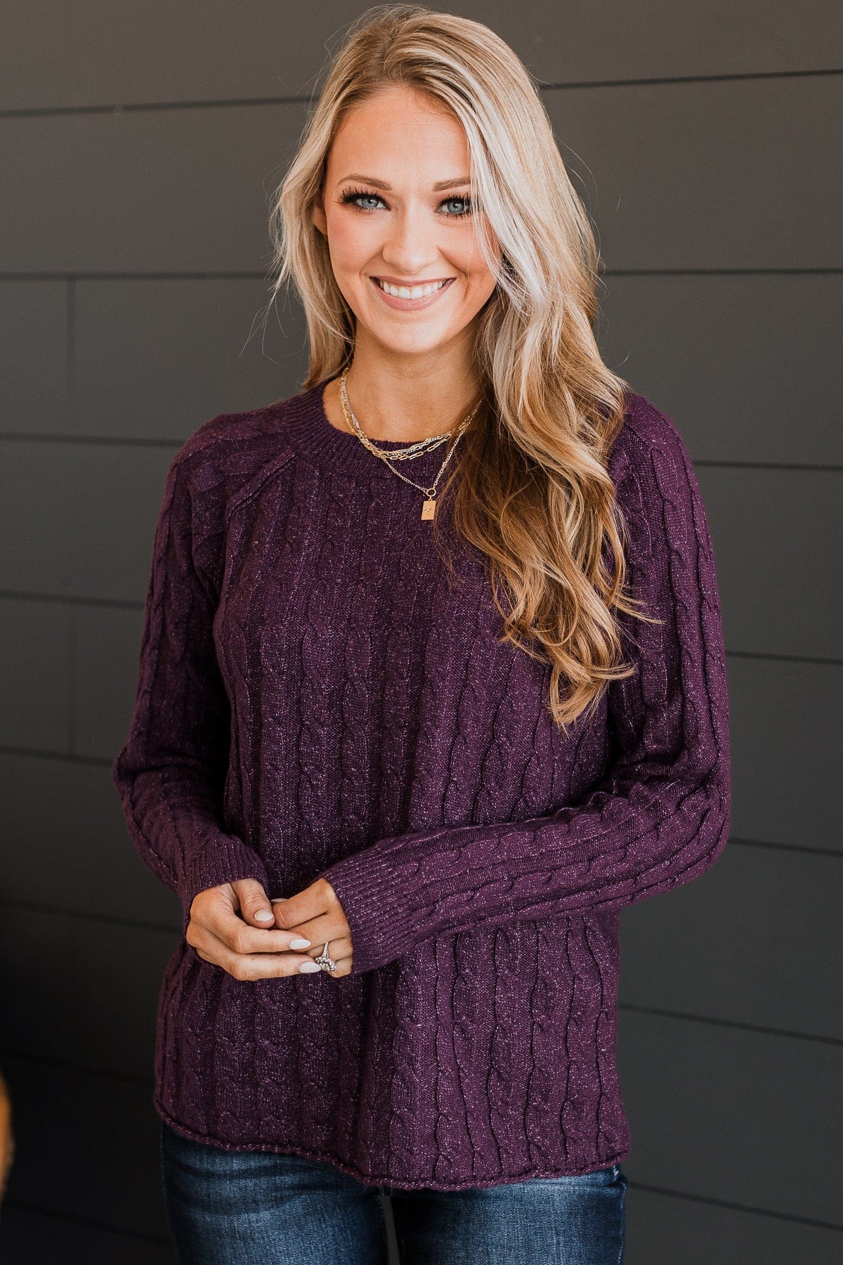 Absolute Perfection Knit Sweater- Dark Plum