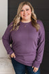 Express It All Knit Pullover Top- Purple