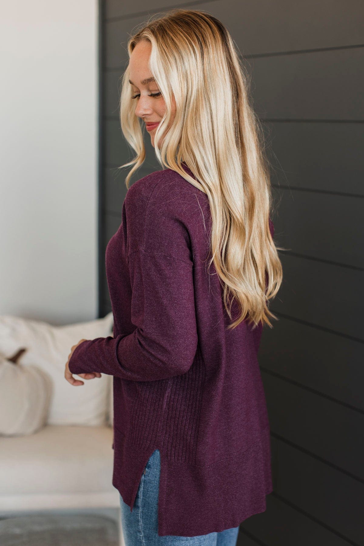 Ready For Anything Knit Sweater- Dark Plum