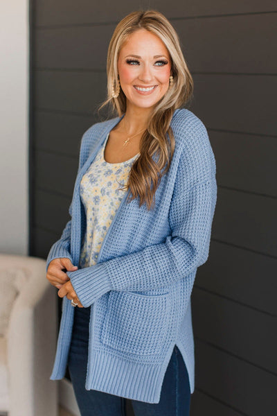 Gives Me Feelings Knit Cardigan- Spring Blue – The Pulse Boutique