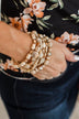 Iconic Style Beaded Bracelet Set- Ivory & Gold