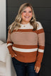 Smitten With You Color Block Sweater- Copper