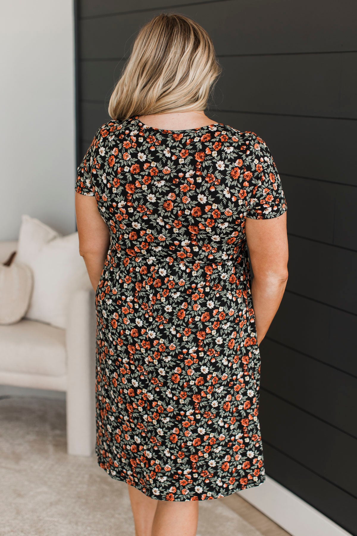 Simple Sentiments Floral Dress- Black