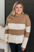 New Aspirations Striped Sweater- Camel & Ivory