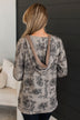 Always So Positive Floral Hooded Top- Taupe