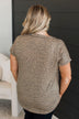 On The Spot Printed V-Neck Top- Tan