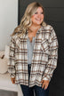 Easy Decision Lightweight Flannel Jacket- Mocha