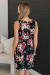 Compass To Your Heart Floral Dress- Black & Burgundy