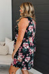 Compass To Your Heart Floral Dress- Black & Burgundy