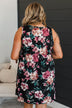 Compass To Your Heart Floral Dress- Black & Burgundy