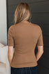 Clear Intentions Ribbed Top- Mocha