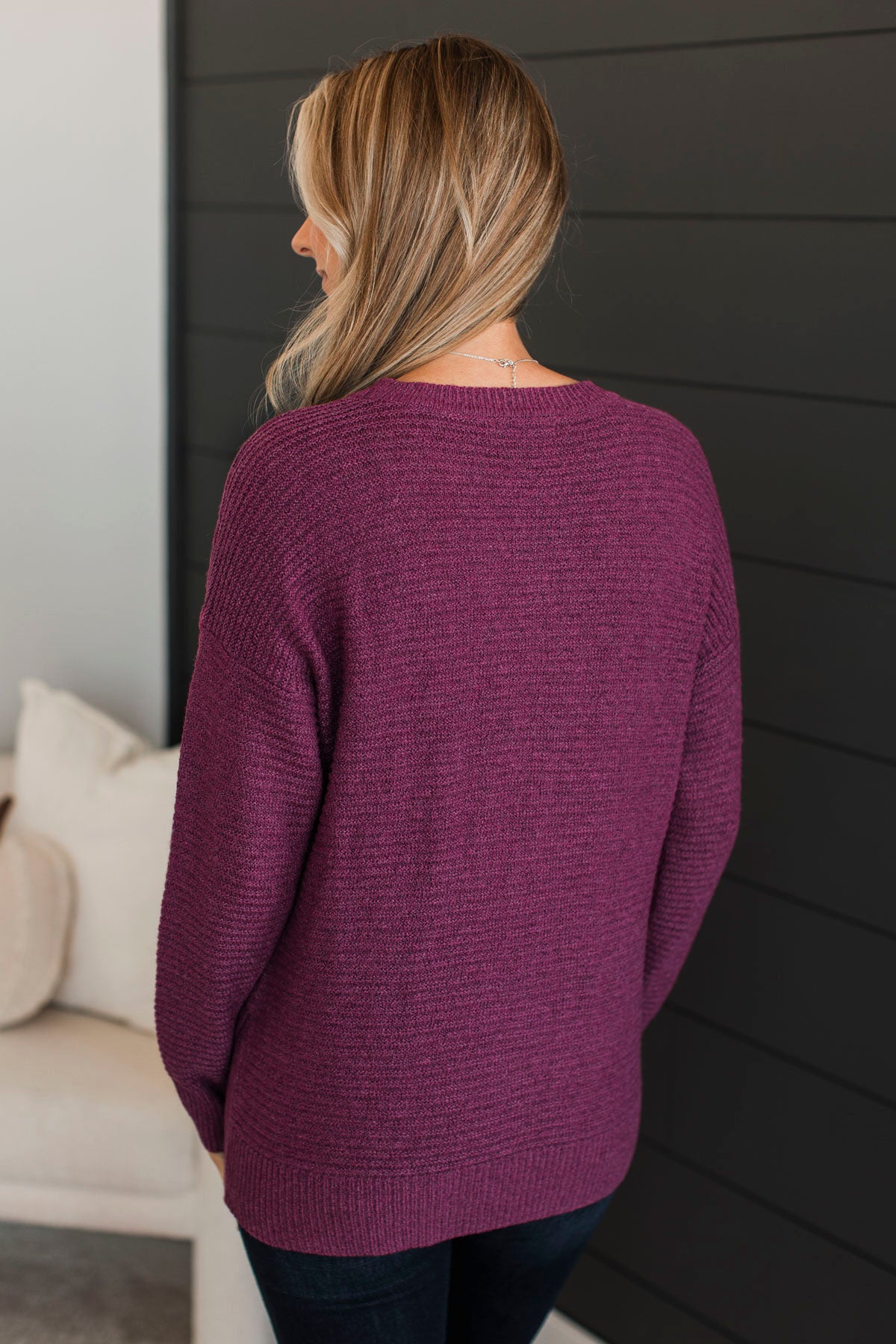 Unbelievably Sweet Ribbed Sweater- Magenta