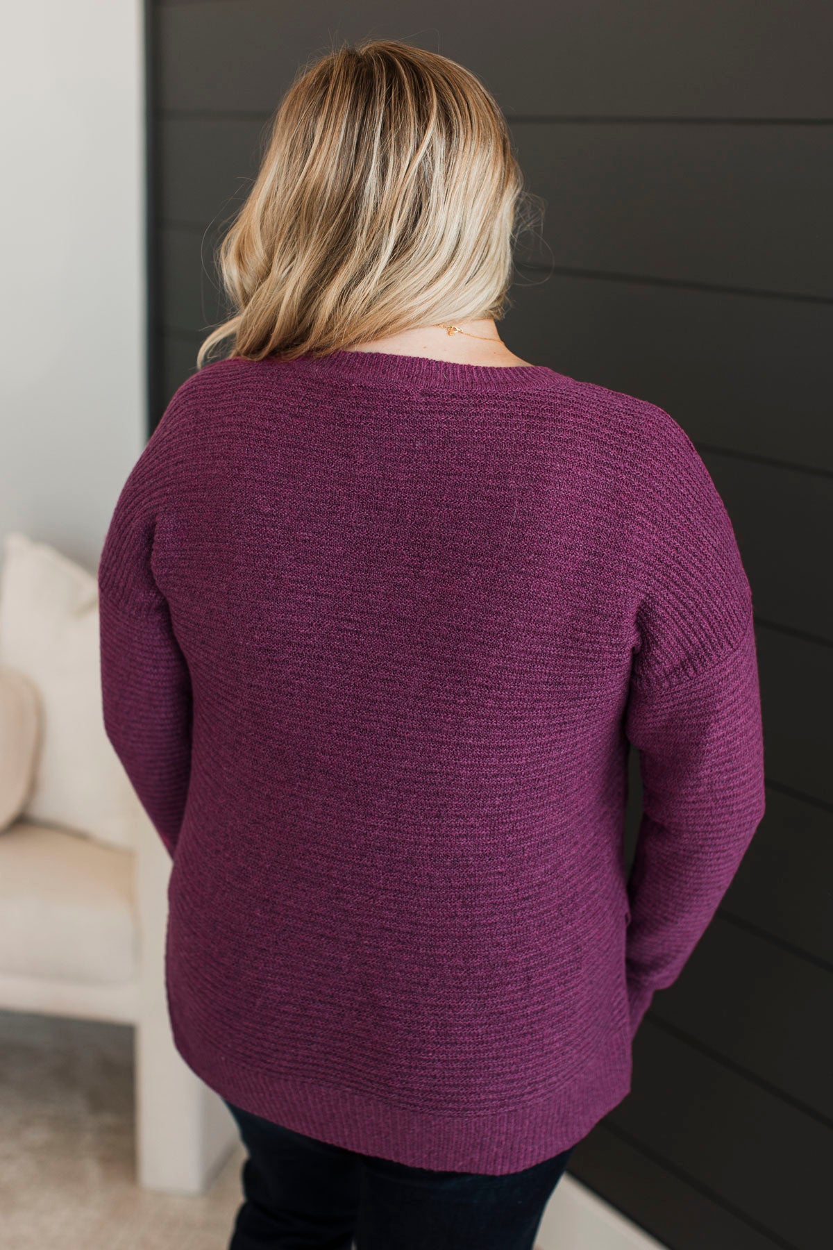 Unbelievably Sweet Ribbed Sweater- Magenta