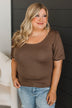 Must Be Adored Puff Sleeve Top- Brown