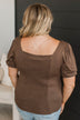 Must Be Adored Puff Sleeve Top- Brown