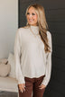 In The City Turtleneck Top- Light Oatmeal