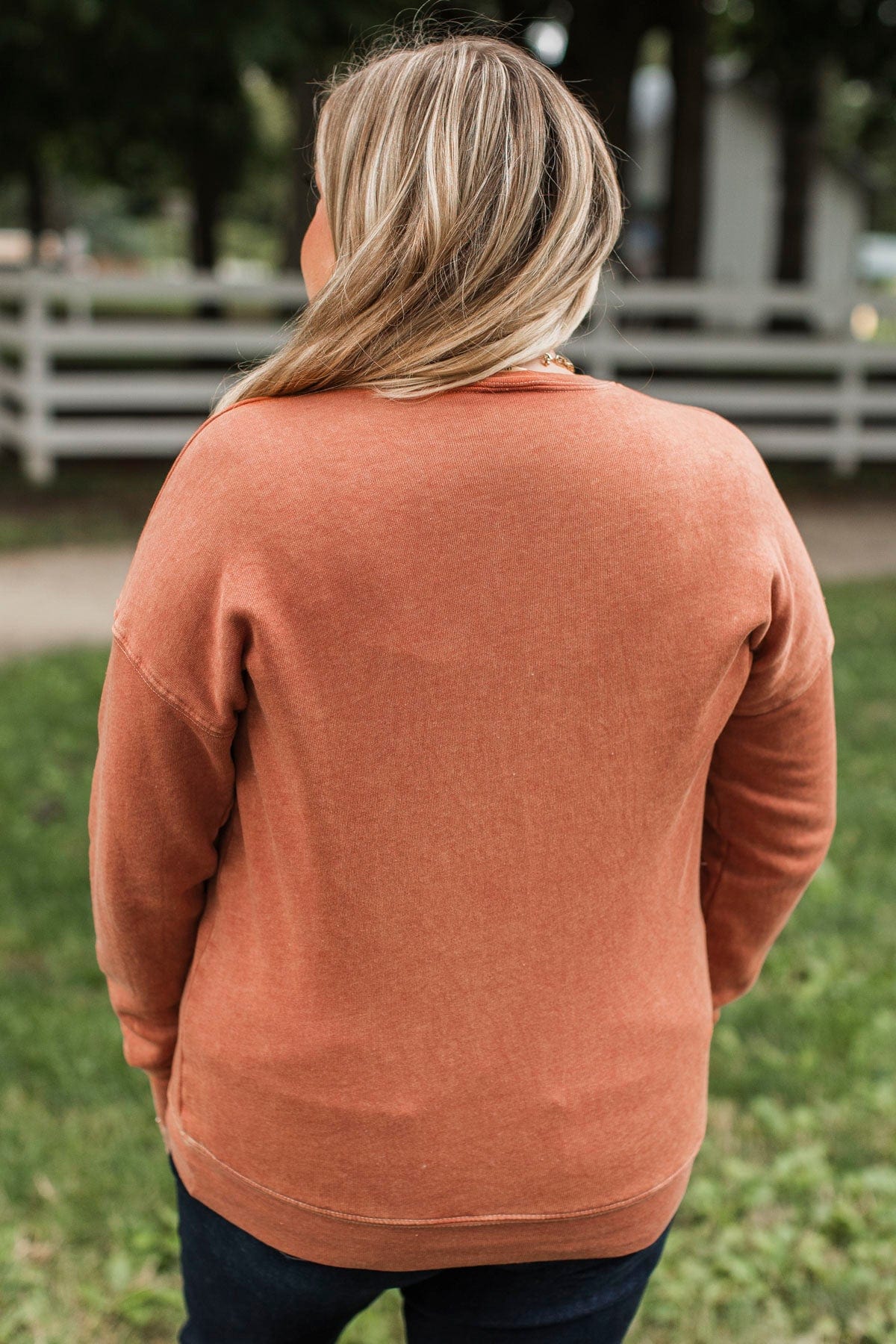 "Coffee" Crew Neck Pullover- Pumpkin