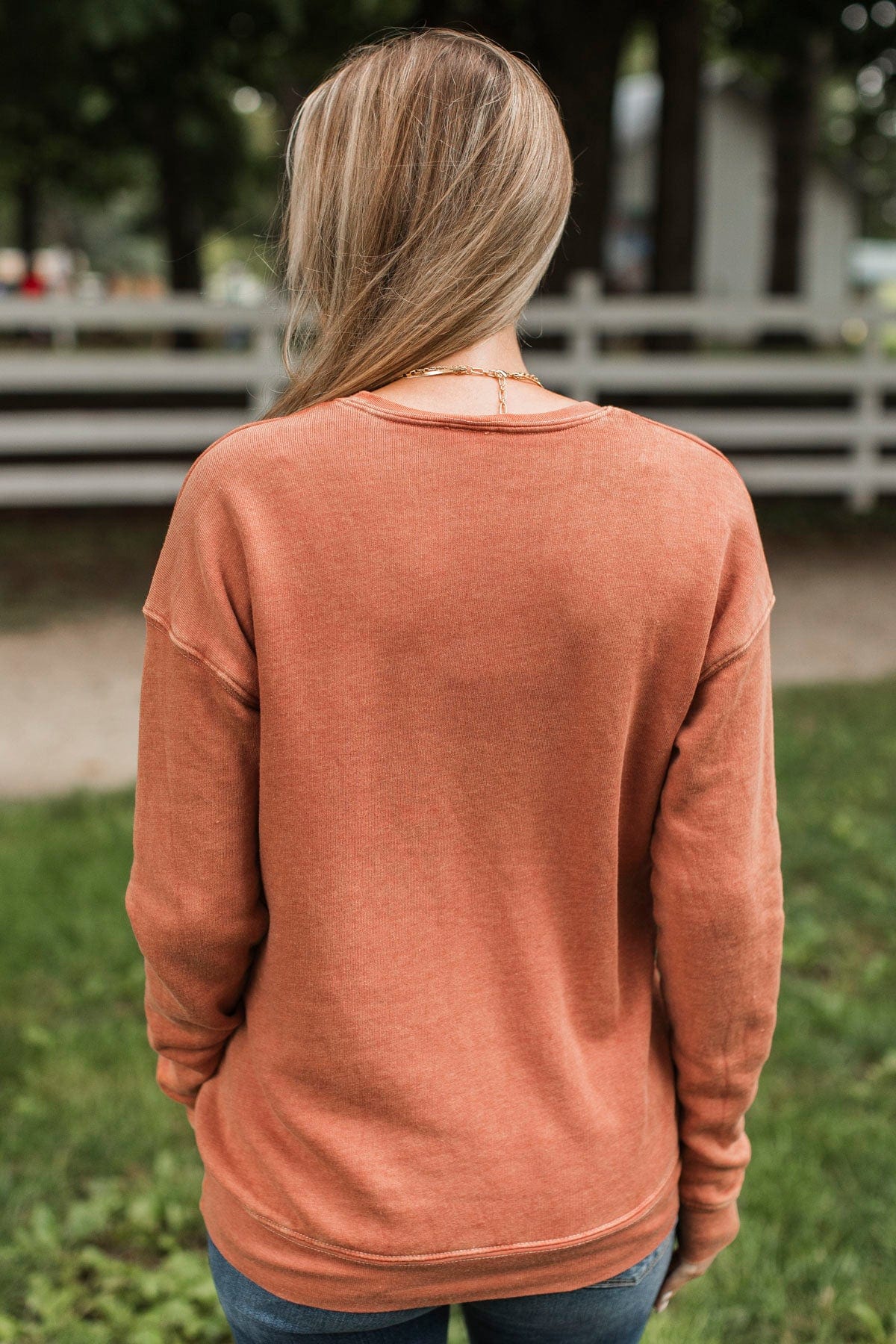 "Coffee" Crew Neck Pullover- Pumpkin