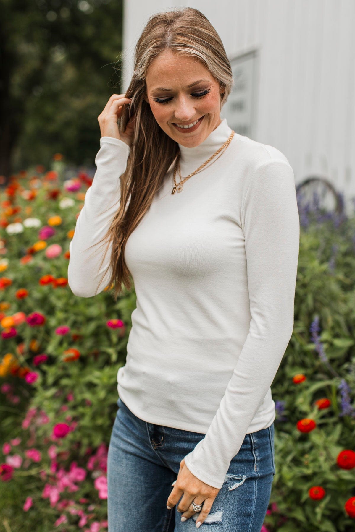 Feeling So Fine Turtleneck Top- Ivory