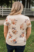 Confident Approach Floral Top- Tan & Rust