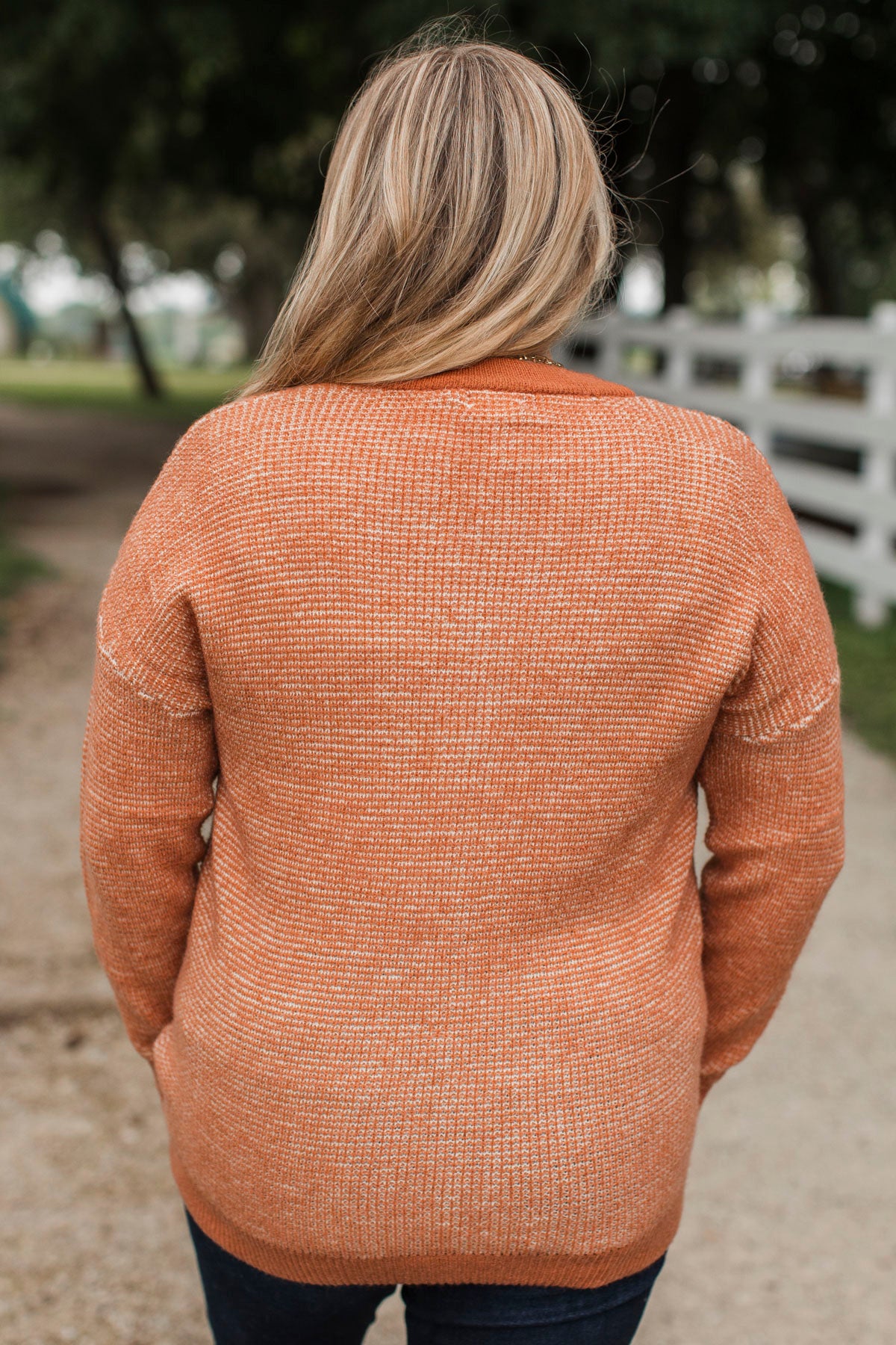 Perfectly Matched Knit Sweater- Pumpkin