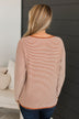 Sweet At Heart Striped Knit Sweater- Copper