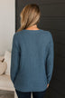 Unbelievably Sweet Ribbed Sweater- Light Navy