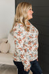 Without Hesitation Long Sleeve Floral Top- Natural