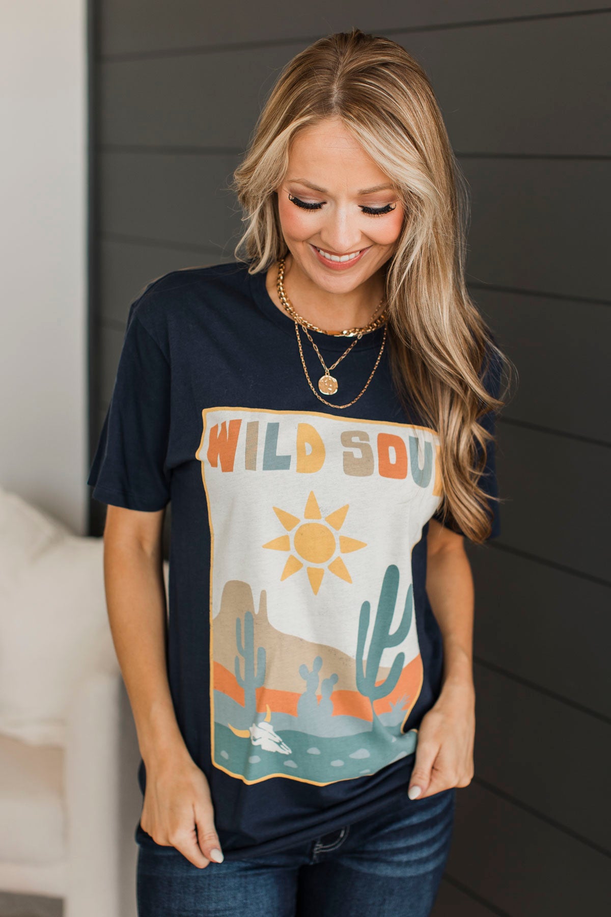 "Wild Soul" Graphic Tee- Dark Navy