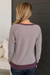 Better Than Yesterday Striped Top- Light Plum