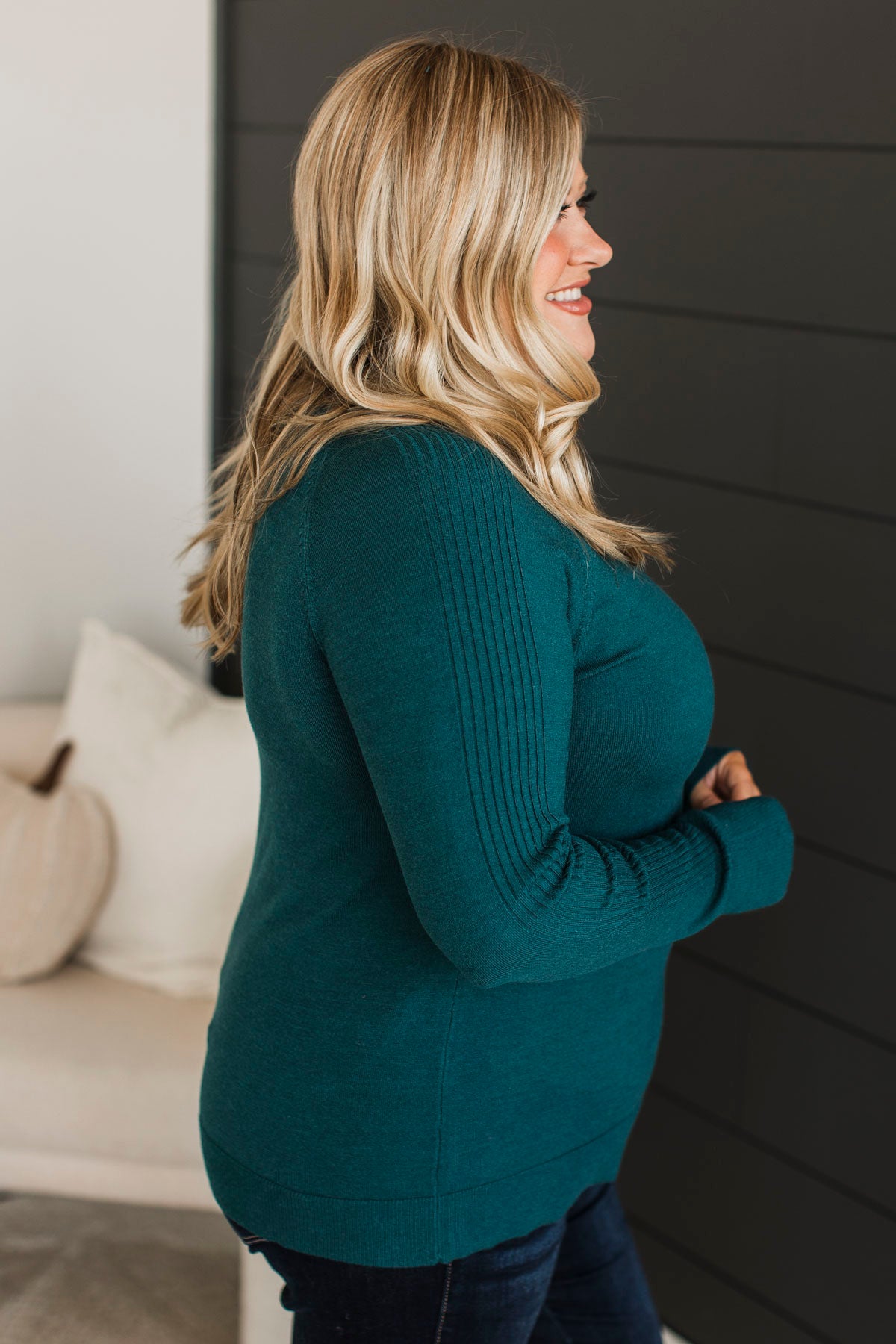 Darling Of Mine Knit Sweater- Teal