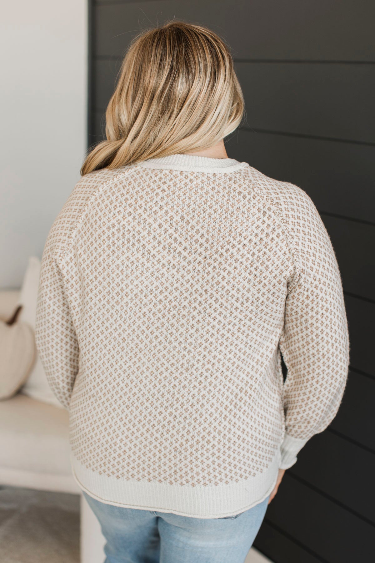 Just Stopping By Knit Sweater- Cream & Beige