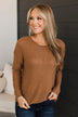 Keep It Colorful Knit Sweater- Dark Camel