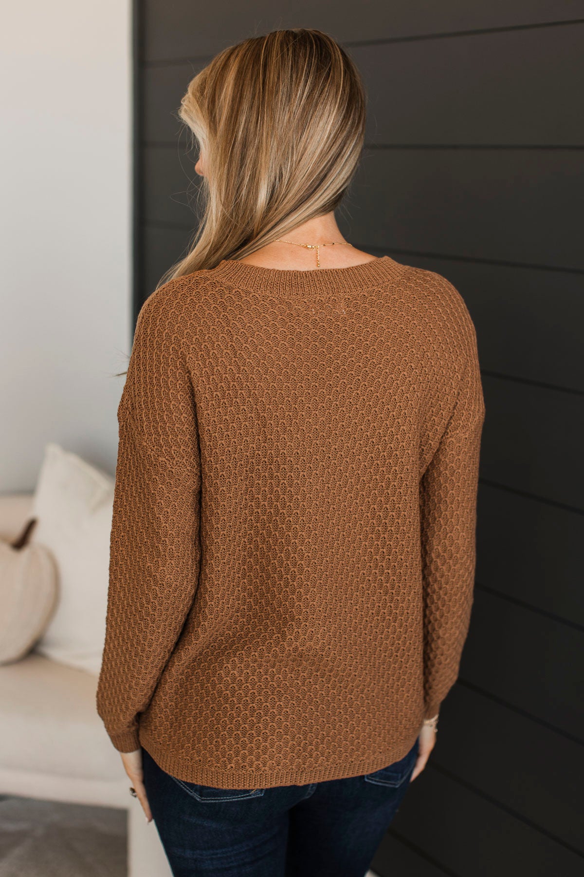 Keep It Colorful Knit Sweater- Dark Camel