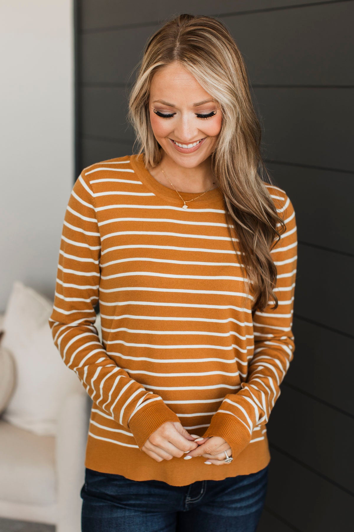 Break From Reality Striped Sweater- Marigold