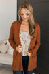 Any Time Now Knit Cardigan- Copper