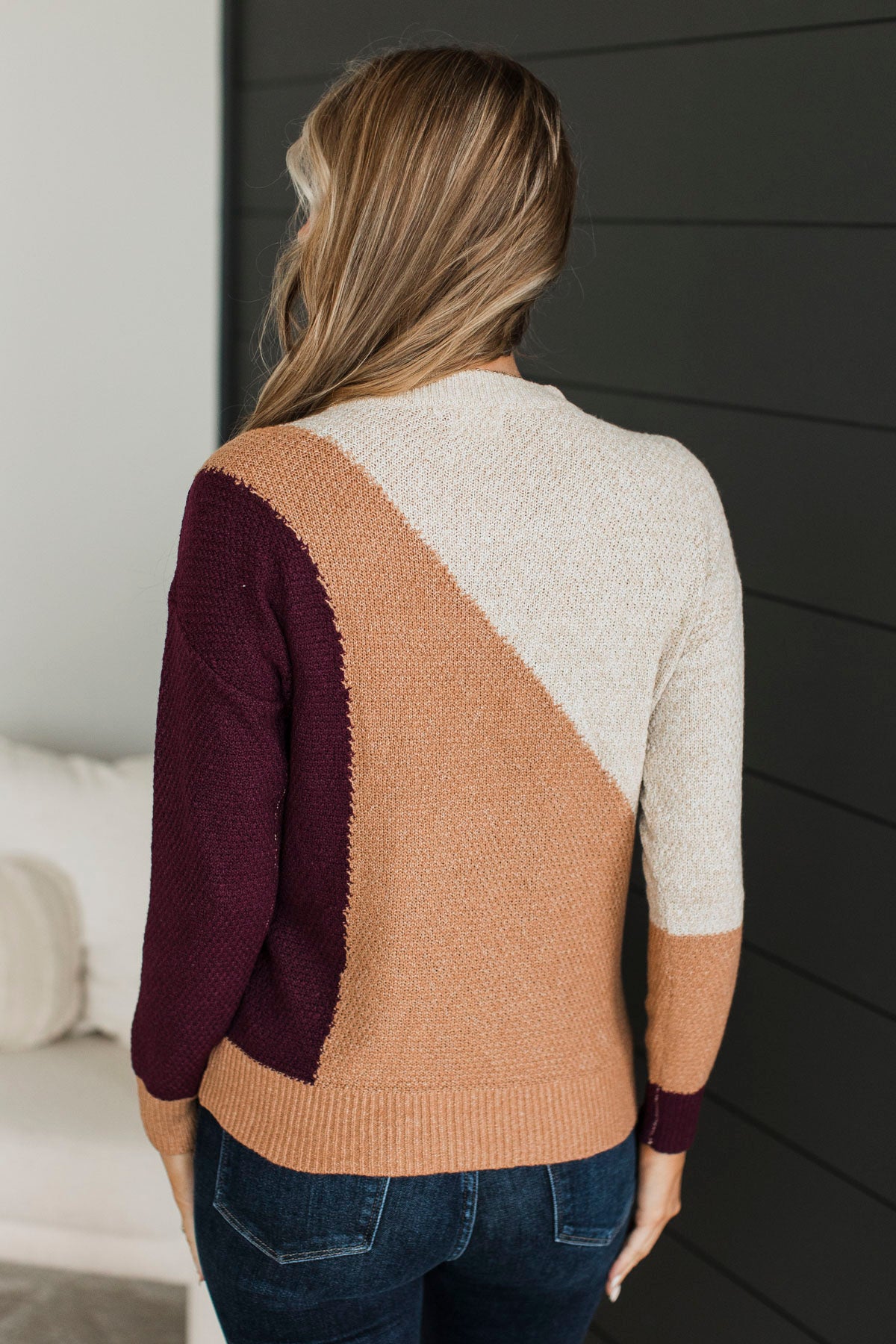 Find Your Way Home Knit Sweater- Natural & Wine