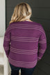 All At Once Stitch Stripe Sweater- Grape