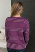 All At Once Stitch Stripe Sweater- Grape