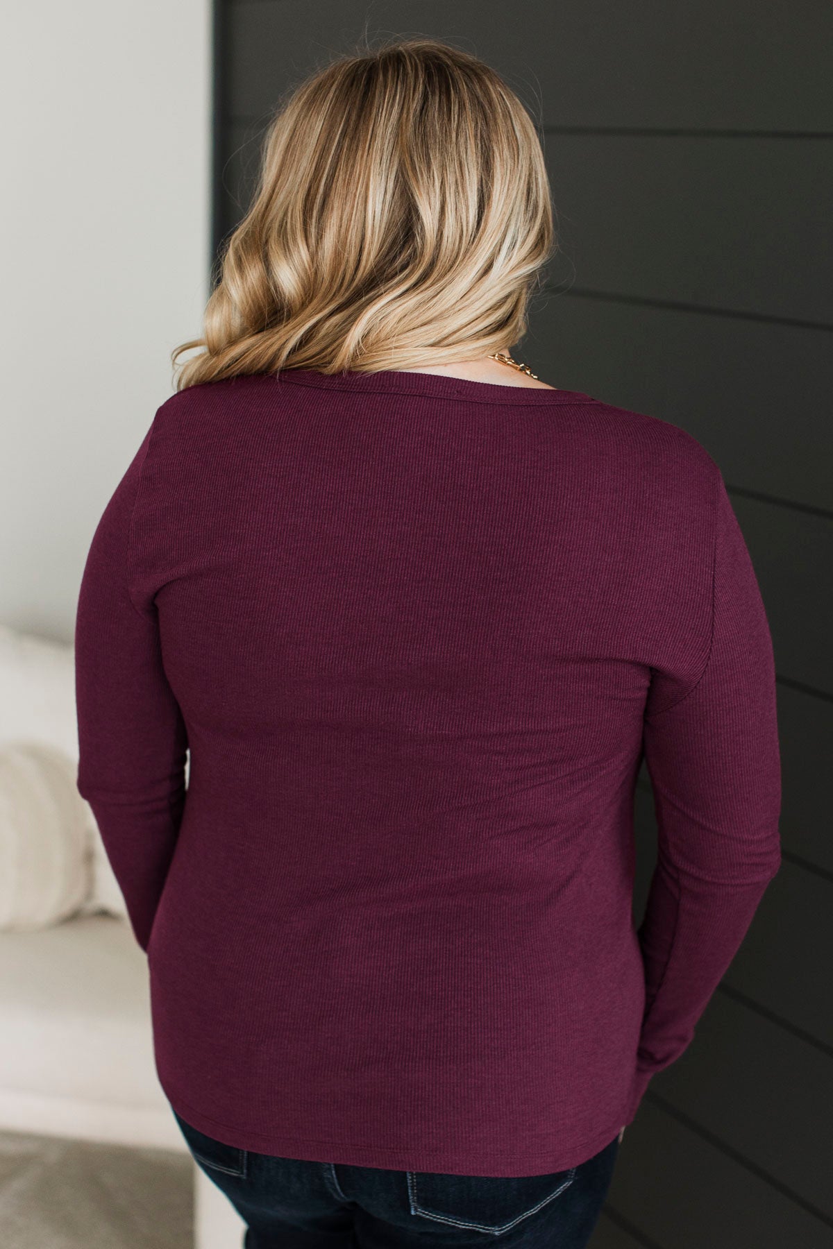 Super Lovable Long Sleeve Top- Wine