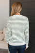 Break From Reality Striped Sweater- White & Green