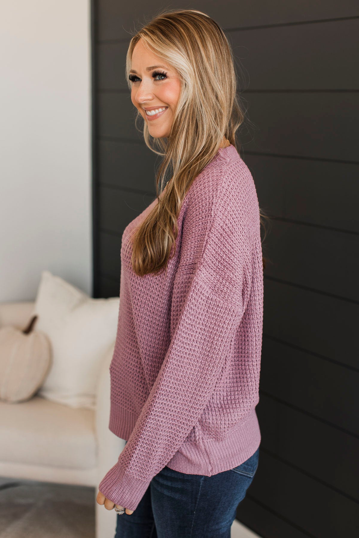 Captivating In Color Knit Sweater- Dusty Rose