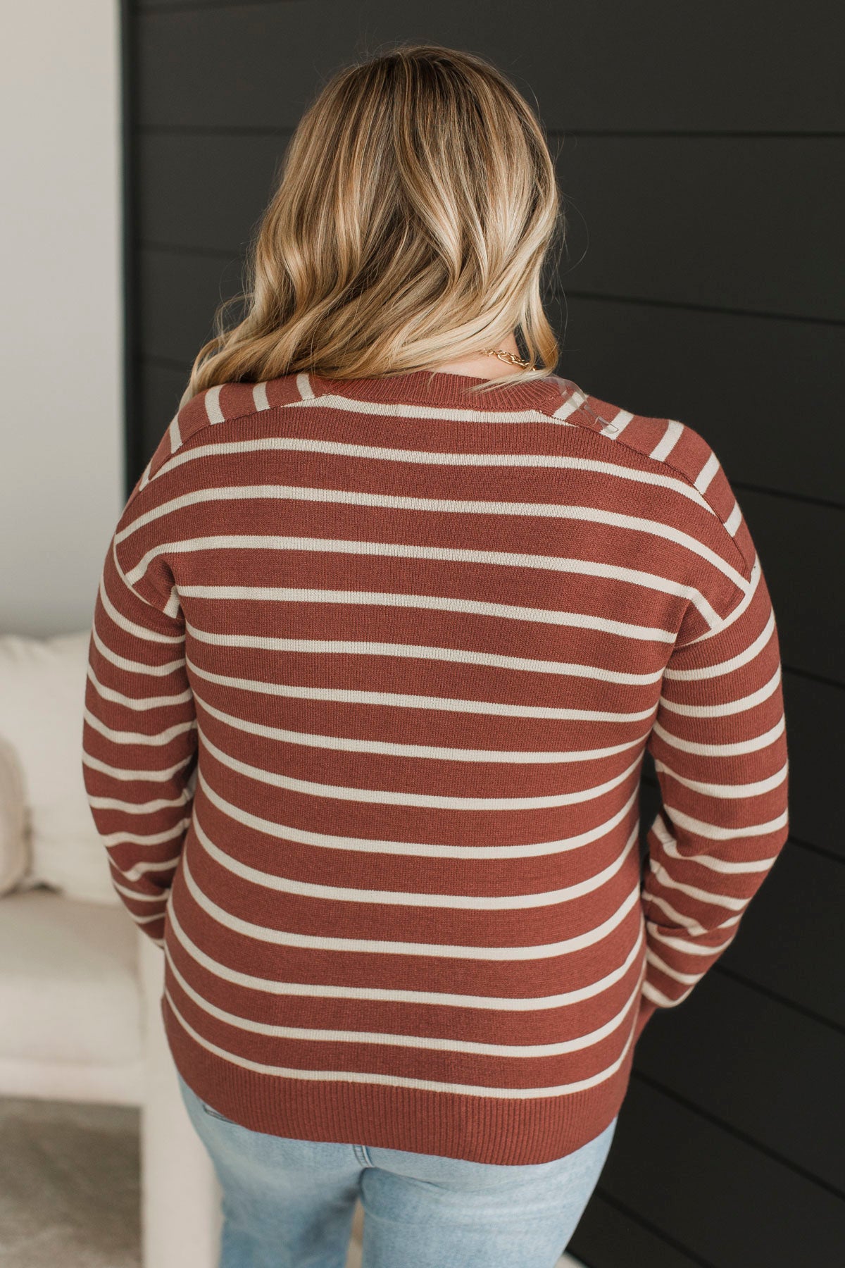 A New Path Striped Knit Sweater- Picante