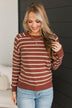 A New Path Striped Knit Sweater- Picante